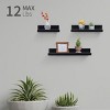 AZL1 Life Concept Bookshelf Floating Wall Shelf Wall Mounted Wood Shelves Hanging Wall Decor Home Room Coffee Shop, Black, 18.11"*5.91"*1.97" - 2 of 4