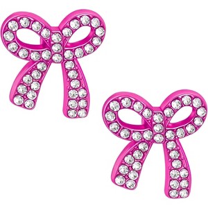 Rhinestone Bow Dangle Earrings, Long Tassel Chandelier Earrings for Wedding & Prom - 1 of 4