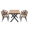 Sapphtopaz Patio Dining Set Contemporary Outdoor Dining Set with Rattan Chairs for Lawn, Balcony, Garden, Yard - 4 of 4