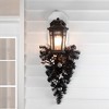 Northlight 20" Pre-lit Decorated Black Pine Artificial Teardrop Christmas Swag, Warm White LED Lights - 2 of 4