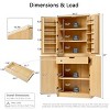 Farmhouse Pantry Cabinet with 8 Door Shelves, Adjustable Shelves & Hidden Drawer, 72" Tall Storage Hutch for Dining Room-3irtyhousy - 4 of 4