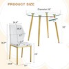 5-Piece Dining Set with Glass Table and 4 PU Armless Chairs - 4 of 4