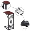 Disassembly Single Layer Density Board Iron C-shape Table Cross Line Brown Density Board PVC Black Spraying 30.5*21*54cm Side Table - 4 of 4