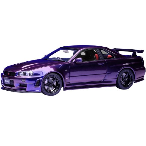 Nissan Nismo R34 GT-R Z-TUNE RHD (Right Hand Drive) Midnight Purple III  Metallic 1/18 Model Car by Autoart