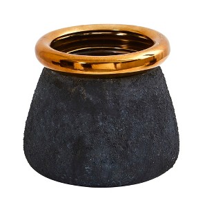 Nearly Natural 10-in Stone Planter with Bronze Rim - 1 of 1
