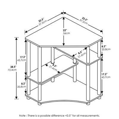 Espresso and Black Wood Corner Computer Desk with Shelves