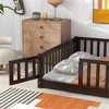Whisen Twin Bed & Rubber Wood Floor Bed with Fence without Door, Multi - Functional Floor Bed for Kids' Sleep & Play - 4 of 4