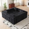 4-Seater Corduroy Fabric Folding Convertible Sofa Bed with Side Storage Pockets, Cushions Included, Space-Saving for Living Room, Bedroom, and Study - 2 of 4