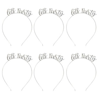 Let's Party Headbands, Fits Teens and Adults (6 Pack) Metallic, Silver