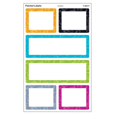 Trend Color Harmony Painted Labels superShapes Stickers - Large, 24 Count (Pack of 6)