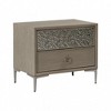 Royal Hampton Nightstand with 2 USB Ports, Textured Metal - 2 of 4