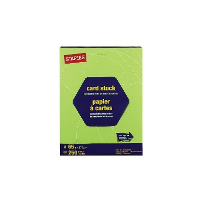 Staples Card Stock, 8.5 x 11, Bright Green - 250 count