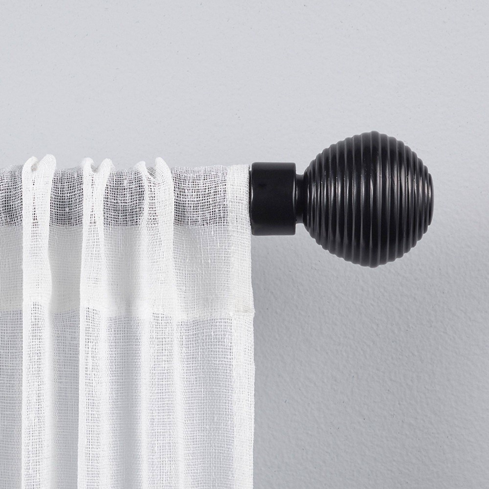 Exclusive Home 66"-120" Modern Layer Curtain Rod - Matte Black