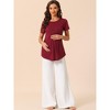cheibear Women's Casual Round Neck Short Sleeve Maternity Loungewear T-Shirt - 2 of 4