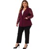Agnes Orinda Women's Plus Size Work Flat Collar Notch Lapel Lace Front Blazers - 3 of 4