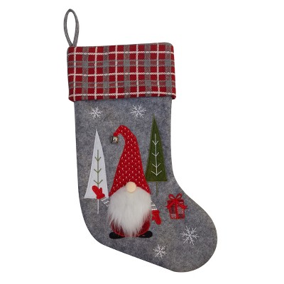Season's Designs 20In Grey Gnome Stocking