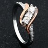 Bianca 3 stone Engagement Wedding Ring Women Two-tone Ginger Lyne Collection - image 3 of 4