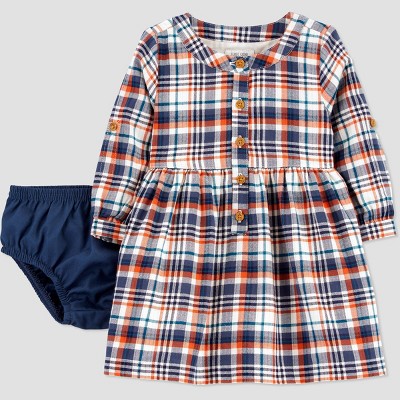 tartan newborn dress