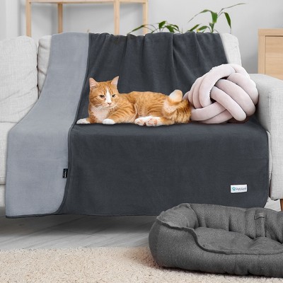 Medium Charcoal Waterproof Fleece Pet Blanket