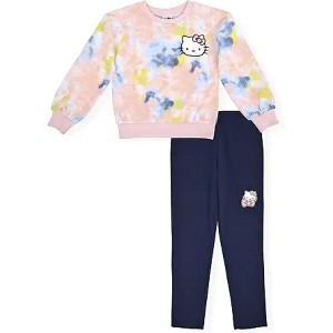 Hello Kitty Little/Big Girls' 2-Piece Crew Neck Fleece Sweatshirt & Legging Set - 1 of 4