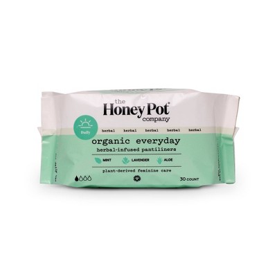 The Honey Pot Company, Herbal Pantiliners, Organic Cotton Cover - 30ct