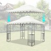 10x10 Ft Outdoor Patio Gazebo Replacement Canopy,Double Tiered Gazebo Tent Roof Top Cover Only wavy border(Frame Not Include)-BROWN - 3 of 4