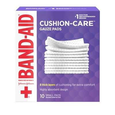 Band-Aid Brand Cushion Care Gauze Pads, Small, 2 in x 2 in - 10 ct