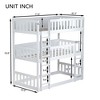NicBex Triple over Twin Bunk Bed with Guardrail,Rubber Wood Triple Loft Bed with Ladder and Converts to 3 Twin Beds,Bunk Beds for Bedroom,White - 3 of 4