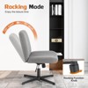 Wooakway Armless Upholstered Home Office Desk Chair with Adjustable Height 360¡ãSwivel No Wheels - 4 of 4