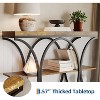 39" Industrial Narrow Console Table, 3-Tier Sofa Table with Round Metal Base for Entryway, Hallway, Living Room - 4 of 4