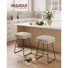 Set of 2 Modern Counter Height Bar Stools, Faux Leather Upholstery with Soft Cushion & Metal Sled Base, 25.6 Inch - 2 of 4