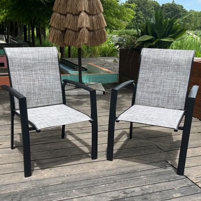 Grungis Metal Outdoor Chairs Set of 2,Patio Dining Chairs  for Dining Room,Backyard