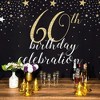 Sparkle and Bash 60th Birthday Celebration Photo Booth Backdrop, Photography Background in Black and Glitter Gold Stars for Birthday Party - 2 of 4