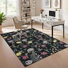 Washable Modern Floral Rug Non Slip Low Pile Rug Soft Throw Floor Cover Foldable Indoor Carpet for Living Room Bedroom Playroom Nursery - 2 of 4