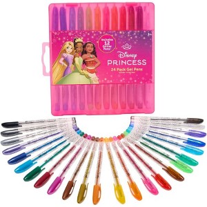 Disney Princess Gel Pen Set for Kids, 24 Pack with Glitter Gel Pens, Cute Pens for Girls – Cinderella, Rapunzel, Ariel, and Tiana - 1 of 1