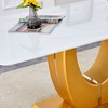 NicBex Dining Room Table for 4 Luxury 71" Long Dining Table Counter Height Table with MDF Form Base and Imitation Marble for Dining Rooms, Gold - 3 of 4