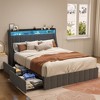NicBex Full/Queen Size Wood Platform Bed with LED and 4 Drawers for Adults/Boys/Girls - 2 of 4