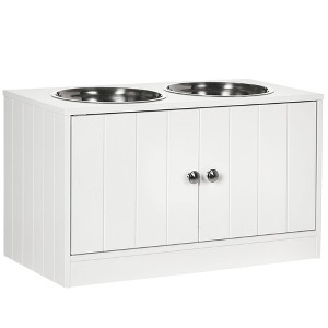 Skyzone Raised Dog Feeding Station with 44L Storage Cabinet, Stainless Steel Bowls, Elevated Stand - 1 of 4