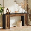 Tribesigns 63"Farmhouse Console Table, with Dual-Tone Design, Rectangular Wood Sofa Table Behind The Couch, for Hallway, Living Room,Black and Brown - 4 of 4