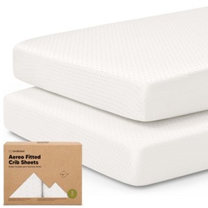 2pk Aereo Fitted Crib Sheets for Boys, Girls, 52x28 Standard Baby Crib Mattress Sheets, Bamboo Viscose Cotton - 1 of 4