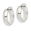 Black Bow Jewelry 6mm, Domed Round Hoop Earrings in Sterling Silver - 20mm (3/4 Inch) - 2 of 4