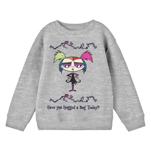 Growing Up Creepie Have You Hugged A Bug Today Crew Neck Long Sleeve Athletic Heather Youth Sweatshirt - image 1 of 2