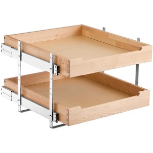 VEVOR 2 Tier Pull Out Cabinet Organizer, 20"W x 21"D Cabinet Drawer, Soft Close Slide out Shelf, Heavy-Duty Sliding Wood Drawer - 1 of 4