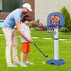 Costway 4-In-1 Kids Adjustable Basketball Hoop Goal Toy W/Ring Toss Sticky Ball Golf Set - 2 of 4