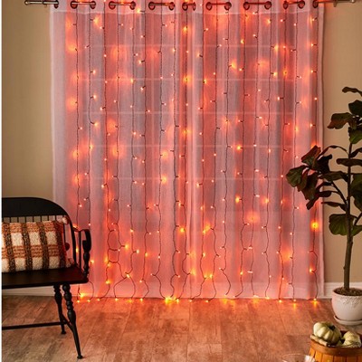 The Lakeside Collection 10-Ft. LED Icicle Curtain Lights - Orange