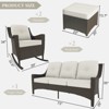 YARDSIGHT 5 Piece Outdoor Patio Furniture Set Wicker Conversation Set 2 Rockchairs with 1 Side Table and 2 Ottomans For Backyard, Porch, Balcony - 3 of 4