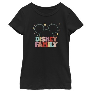 Girl's Mickey & Friends Family Colorful T-Shirt - 1 of 4