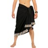 LA LEELA Men's Swimwear Cover Up Summer Pareo Sarong One Size Jet Black - 2 of 4