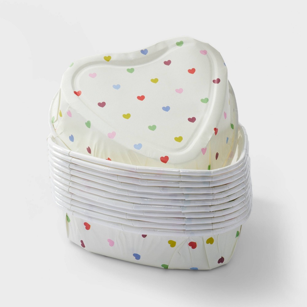 12ct Paper Heart Baking Cups - Spritz