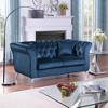 Standard Velvet Tufted Scroll-Arm Chesterfield Stanford Loveseat with Plush Multi-Density Foam Cushions and Premium Craftsmanship - 2 of 4
